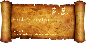 Polák Ervina névjegykártya
